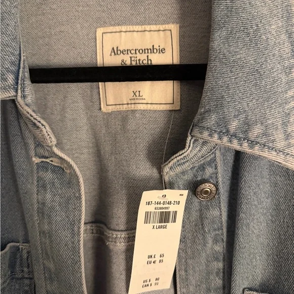 Abercrombie & Fitch Women's Light Blue Jean Jacket - Picture 2 of 5
